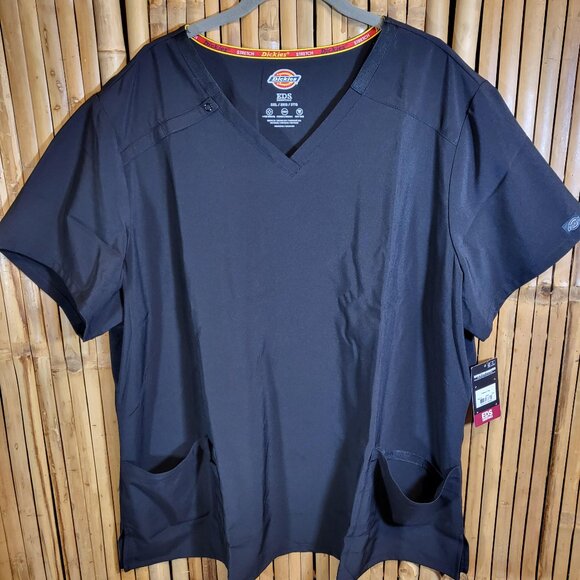 Dickie's Woman's EDS Essentials Medical V Neck Scrub Top 3XXL Black NEW - Picture 1 of 8